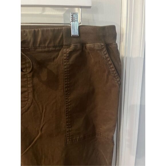 Lou & Gray Olive Brown Tie Waist Jogger Pant sz XL - Picture 2 of 10